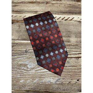 Kilburne & Finch Men’s Neck Tie Diamond Geometric Print 100% Silk 3.75” X 59”